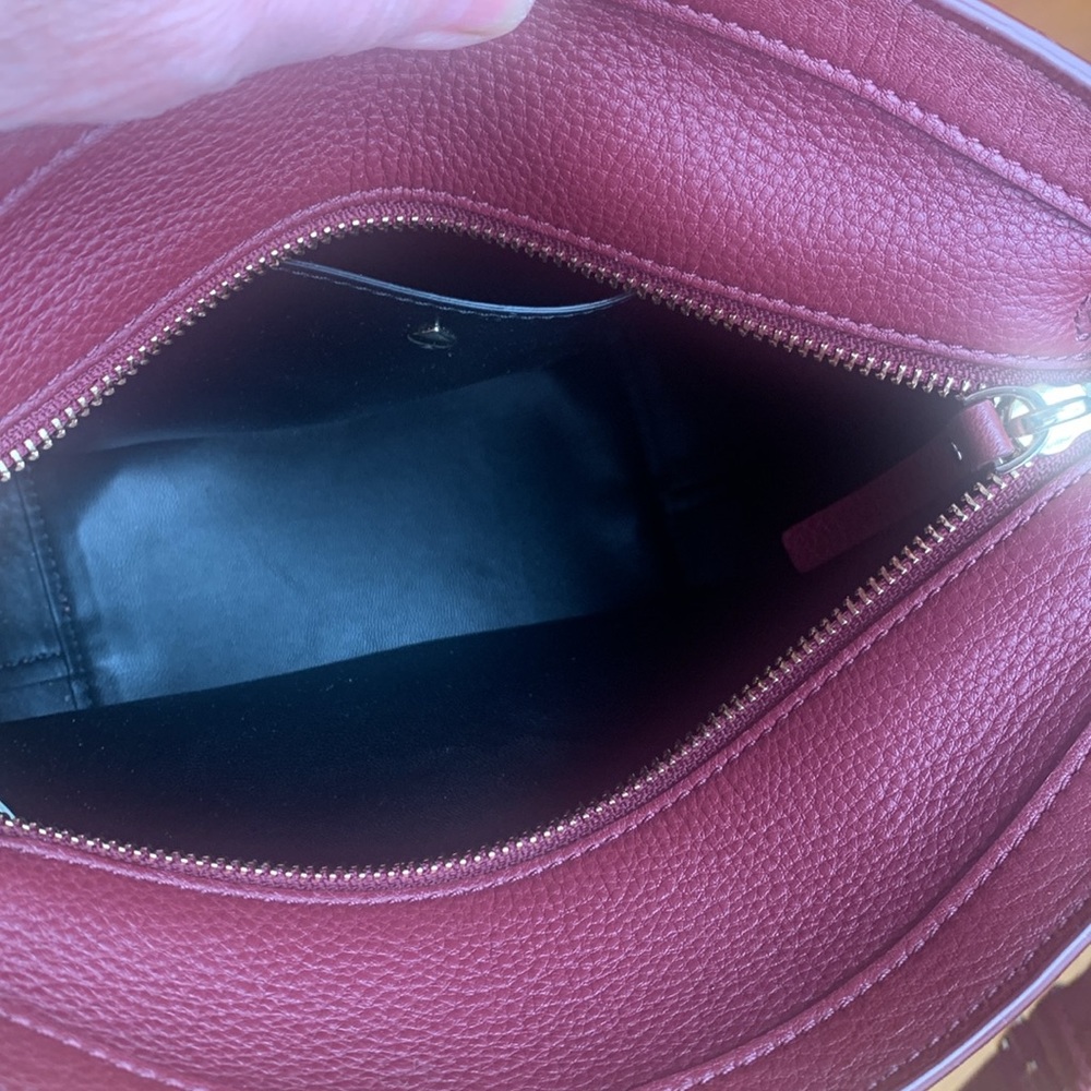 NWOT Kate Spade burgundy genuine leather bucket/crossbody bag - Picture 8 of 10